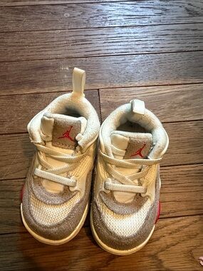 Jordan Baby Cream & Red Jumpman First-Step Sneakers